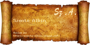 Szente Albin névjegykártya